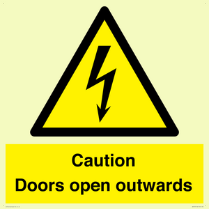 Caution Doors open outwards